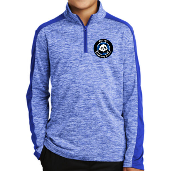 Sport Tek - Youth PosiCharge Electric Heather Colorblock 1/4 Zip Pullover - Embroidered Logo Thumbnail