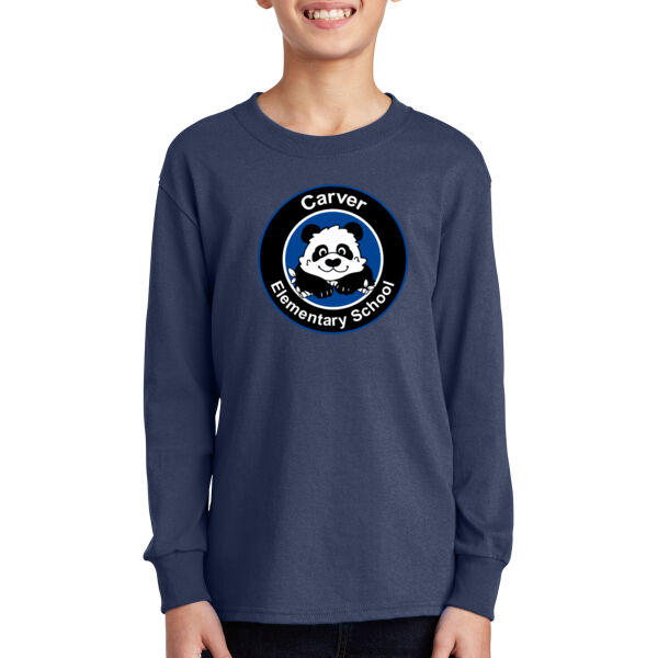 Port& Company Youth Long Sleeve Core Cotton Tee - Printed Logo Thumbnail
