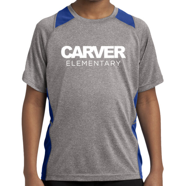 Sport-Tek Youth Heather Colorblock Contender Tee - Printed Logo Thumbnail