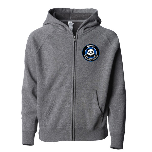 Youth Lightweight Special Blend Raglan Zip Hood - Embroidered Logo Thumbnail