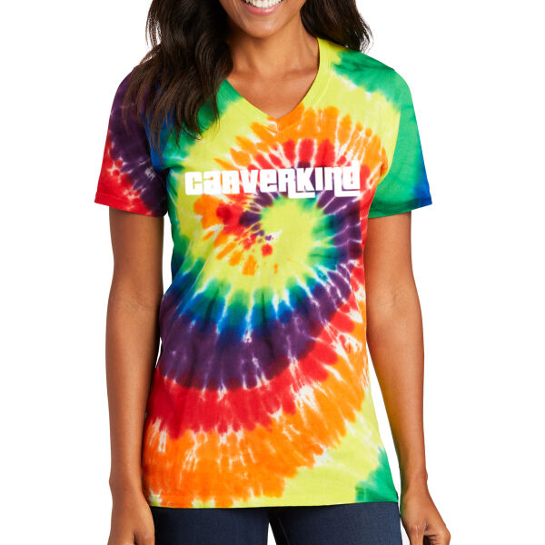 Port & Company® Ladies Tie-Dye V-Neck Tee - Printed Logo Thumbnail